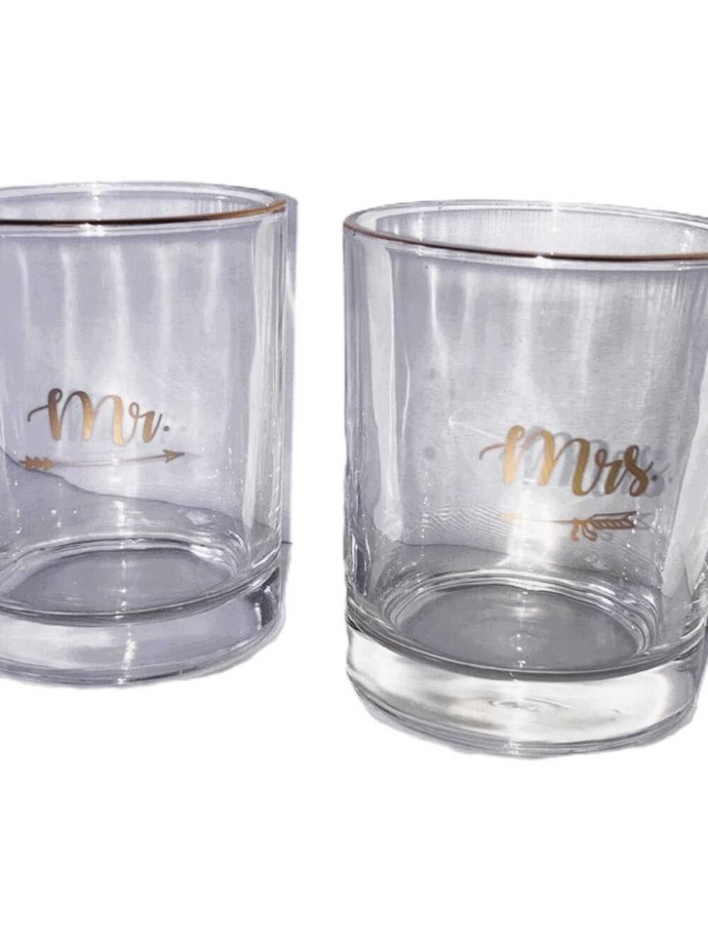 Mr & Mrs Gold Rim Cocktail Glasses 10oz